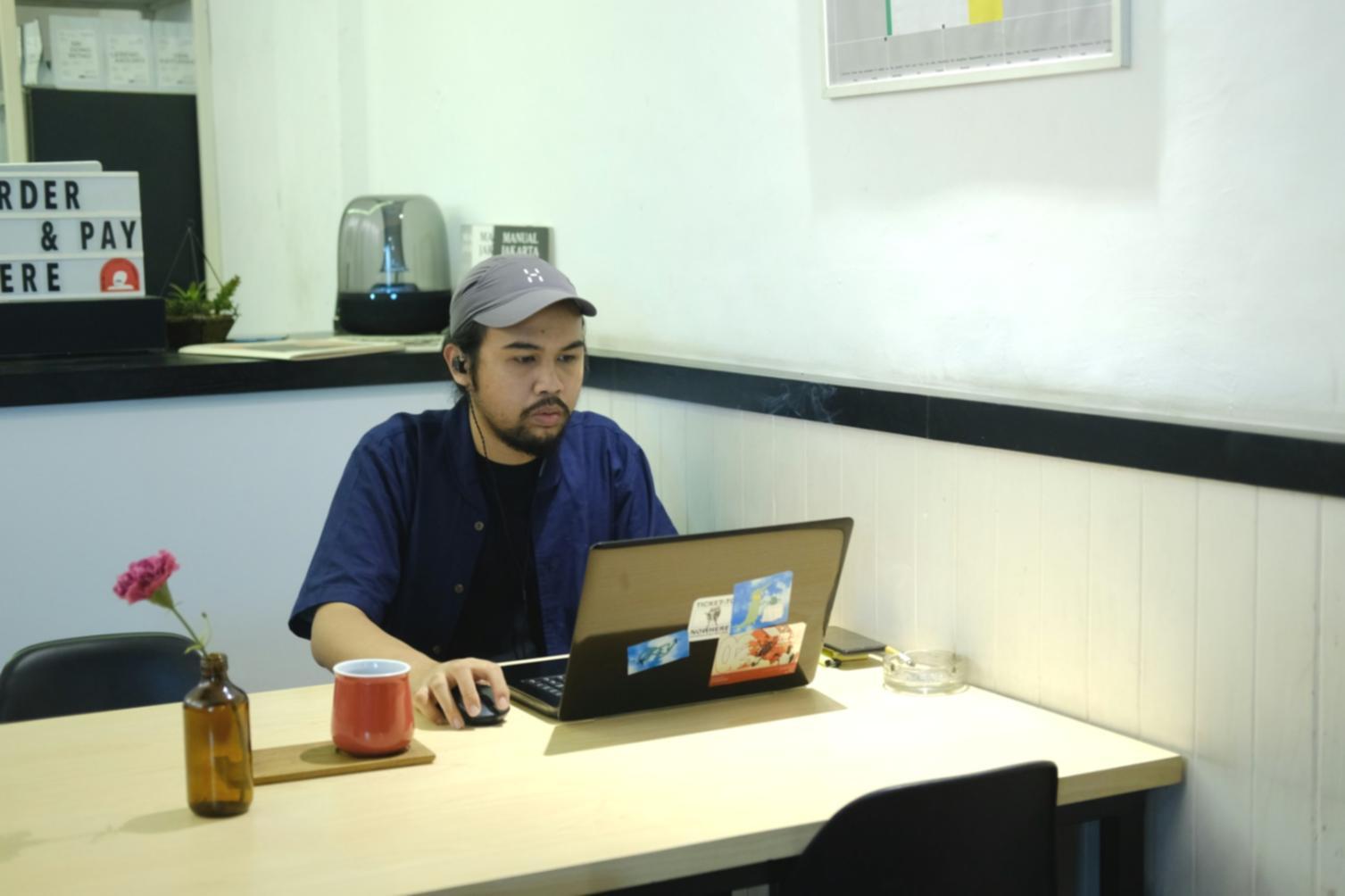 Modern workspace with computer displaying financial analysis software